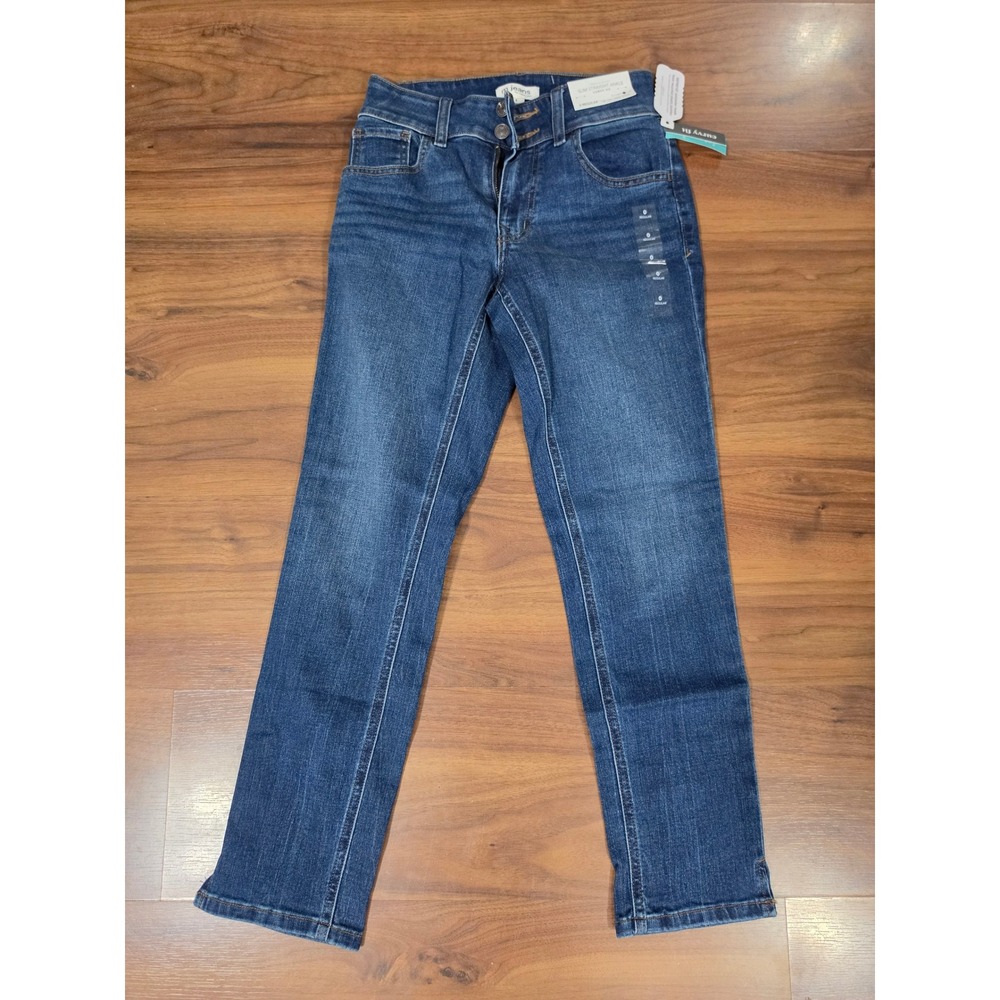 NWT Maurices M Jeans Slim Straight Ankle 0 Regular Blue Curvy High Rise Stretch